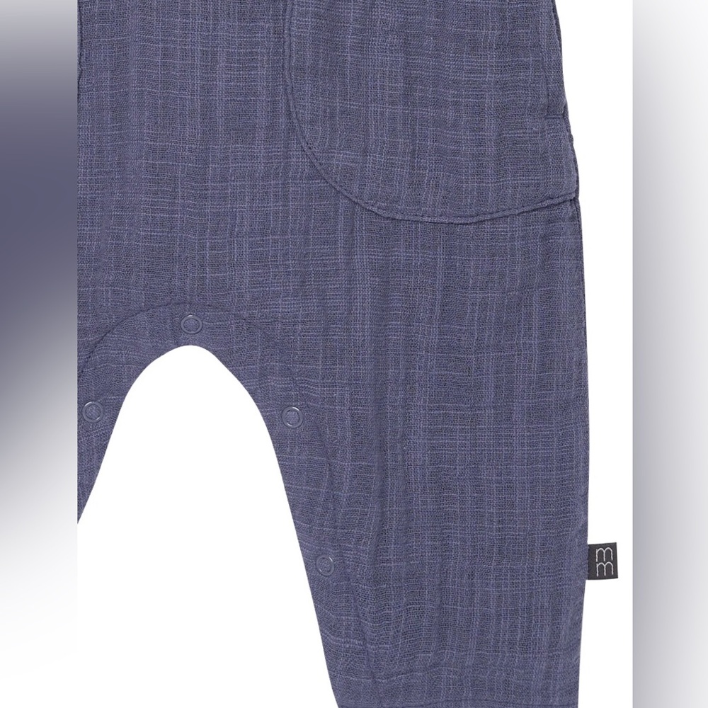 Baby boy Sleeveless Button Romper in Slate Blue.18M - Picture 5 of 8